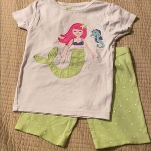 Mermaid pajama set, girls 5t